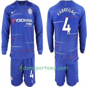 Koszulka Chelsea Cesc Fabregas 4 Dziecięcy Domowe Koszulki Piłkarskie 2018-2019 Długi Rękaw